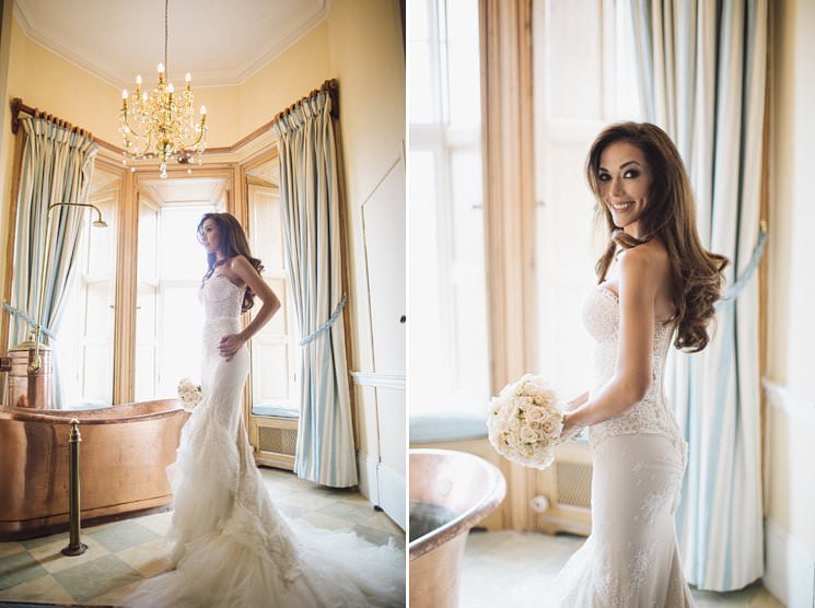 Luttrellstwon castle wedding bride - wedding photographer 0003